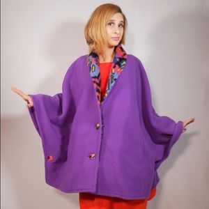 Vintage Volup Size Fleece Poncho/ Cape Circa 1990s